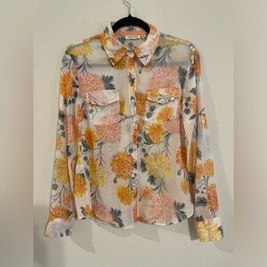 Floral Button Down Shirt - Multicolor